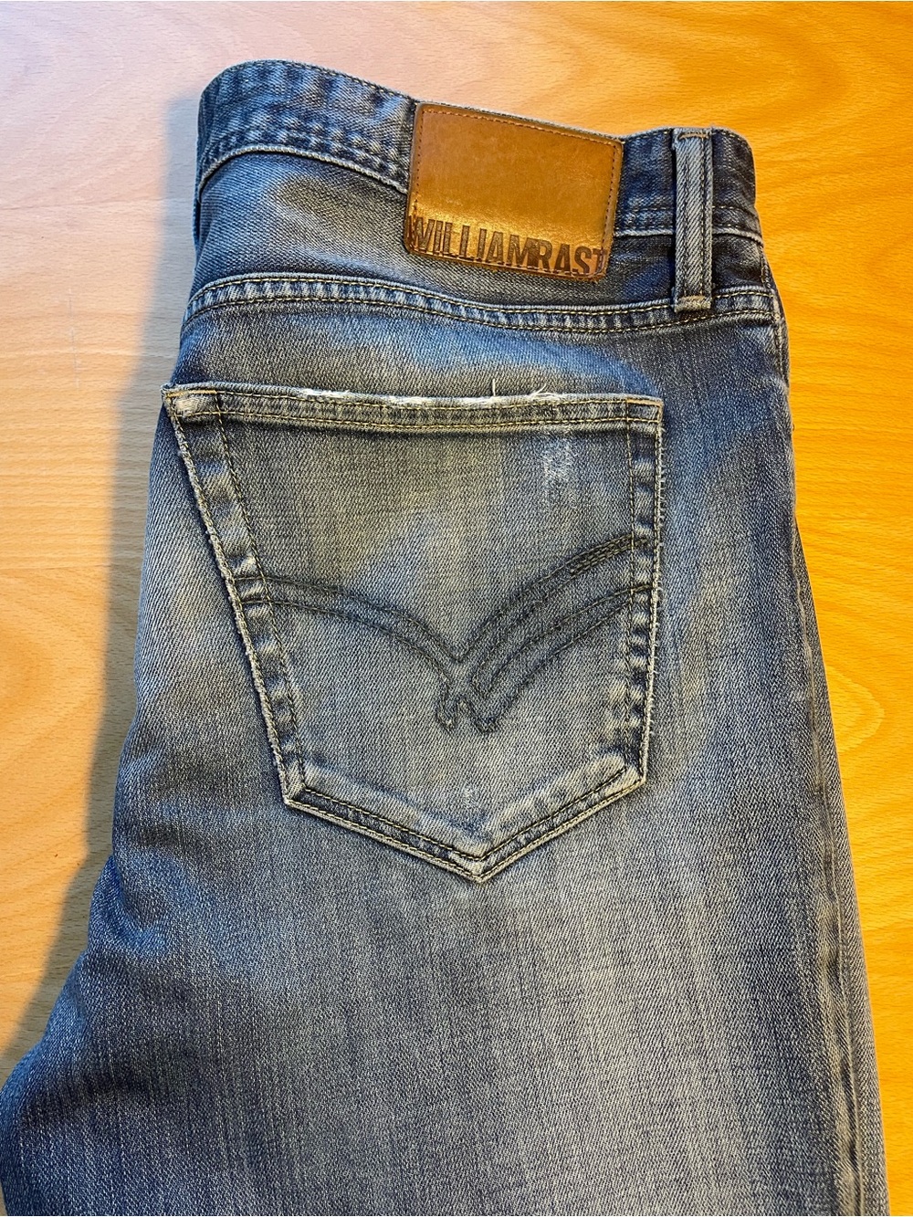 William Rast Men’s Faded Blue Slim Straight Jeans